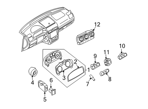2006 Lincoln Zephyr A/C & Heater Control Units Diagram