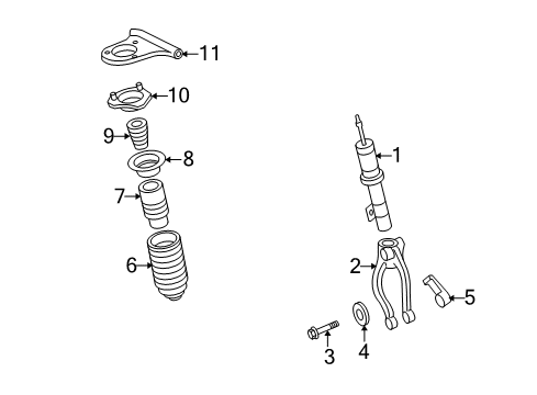 2007 Ford Fusion Struts & Components - Front Diagram