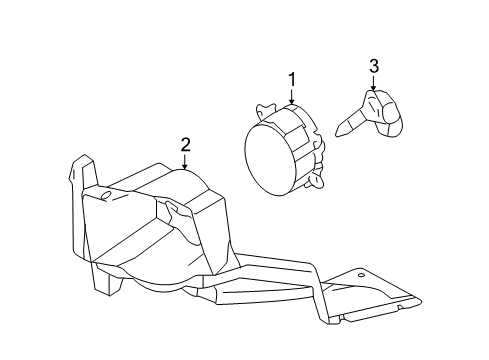 2005 Lincoln LS Fog Lamp Assembly, Front Driver Side Diagram for 3W4Z-15200-AD