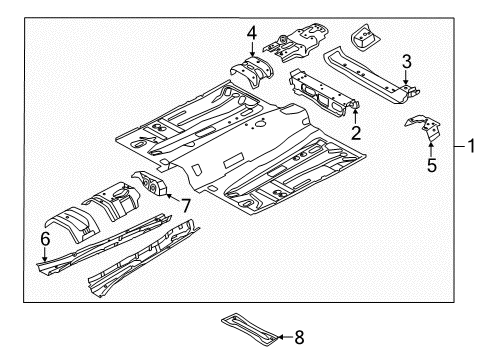 2017 Ford Focus Pillars, Rocker & Floor - Floor & Rails Diagram 3 - Thumbnail