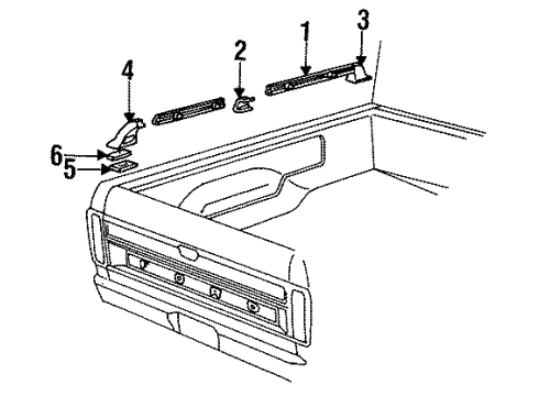 1994 Ford Ranger Exterior Trim - Pick Up Box Diagram 4 - Thumbnail
