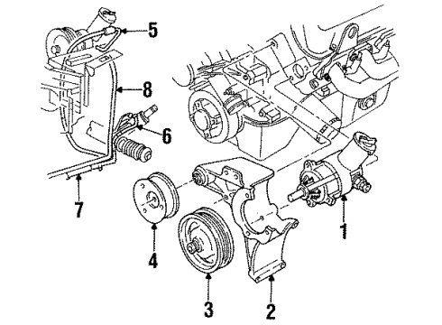 1996 Ford Mustang Idler Pulley Diagram for F65Z-8678-AAA