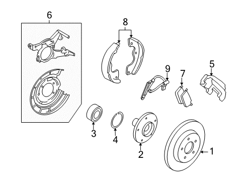 2005 Ford Escape Rear Brakes Diagram 1 - Thumbnail