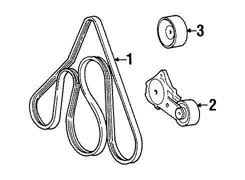 1998 Lincoln Town Car Belts & Pulleys Diagram