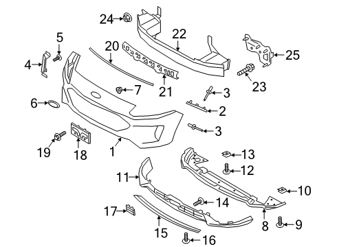 2020 Ford Escape Lower Cover, Front Diagram for LJ6Z-17D957-C