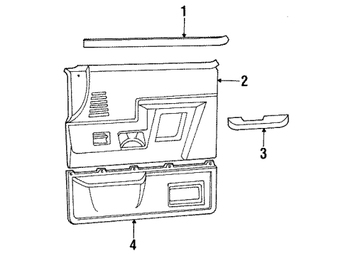 1990 Ford F-150 Interior Trim - Front Door Diagram