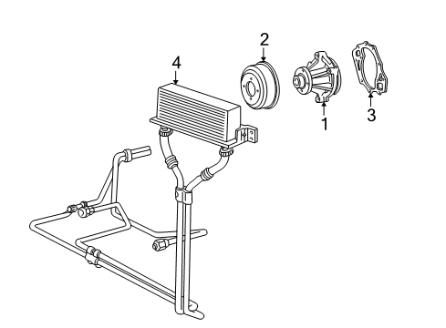 1994 Ford E-350 Econoline Water Pump, Trans Oil Cooler Diagram 1 - Thumbnail