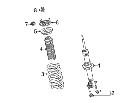 2022 Ford Bronco Shocks & Components - Front Diagram 3 - Thumbnail