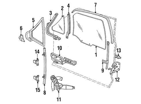 1989 Ford Bronco II Door & Components Diagram