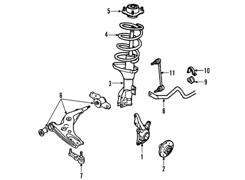 2008 Ford Mustang Stabilizer Bar, Front Diagram for 7R3Z-5482-A