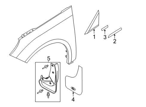 2013 Ford Focus Exterior Trim - Fender Diagram 1 - Thumbnail