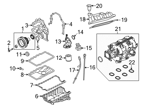 2010 Ford Mustang Engine Parts & Mounts, Timing, Lubrication System Diagram 4 - Thumbnail