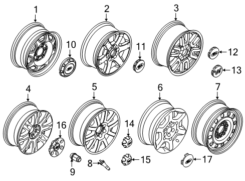 2014 Ford Expedition Valve Stem, Black Diagram for F42Z-1700-A