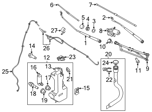 2017 Ford Transit-150 Wiper & Washer Components Diagram