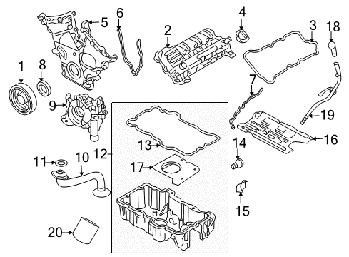 2006 Lincoln Zephyr Engine Parts & Mounts, Timing, Lubrication System Diagram 1 - Thumbnail