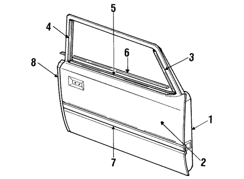 1986 Ford Mustang Belt Weatherstrip, Passenger Side Diagram for E8ZZ-6121452-A