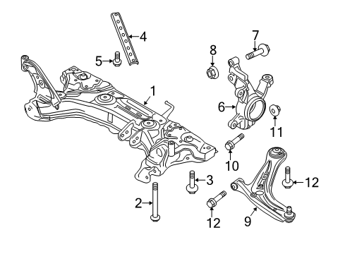 2014 Ford Fiesta Front Suspension, Control Arm, Stabilizer Bar Diagram 1 - Thumbnail