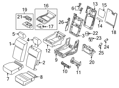 2017 Ford F-250 Super Duty Headrest Cover, Camel, Front Center Diagram for FL3Z-15610A62-DF