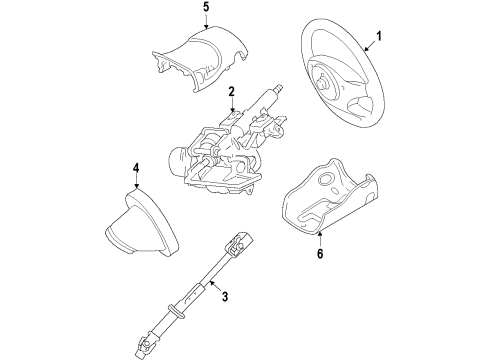 2013 Ford Fiesta Steering Column & Wheel, Steering Gear & Linkage Diagram 1 - Thumbnail