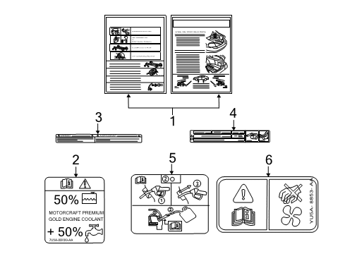 2010 Ford Fusion Information Labels Diagram 1 - Thumbnail