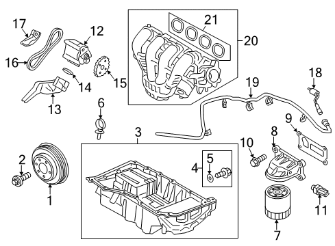 2020 Ford Fusion Engine Parts & Mounts, Timing, Lubrication System Diagram 4 - Thumbnail