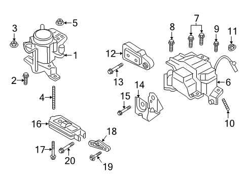 2019 Lincoln Continental Engine & Trans Mounting Diagram 1 - Thumbnail