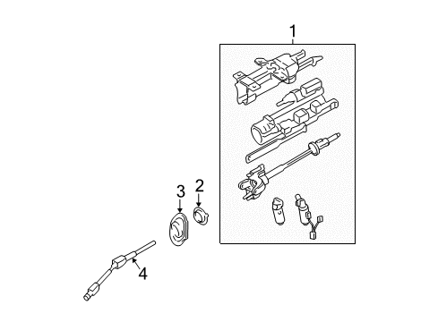 2003 Lincoln LS Column Assembly Diagram for 6W4Z-3C529-DA
