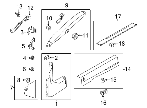 2022 Ford Mustang Interior Trim - Pillars Diagram 2 - Thumbnail