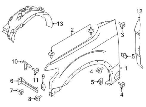 2023 Ford F-150 Fender & Components Diagram 1 - Thumbnail