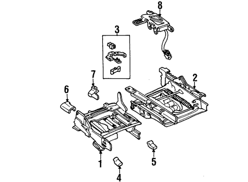 2000 Ford Crown Victoria Seat Track Bracket Assembly Diagram for F5AZ-14536-B