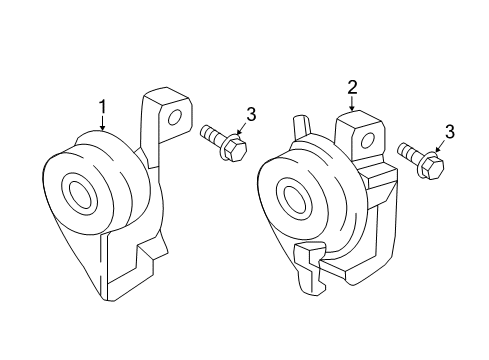 2019 Ford Escape Horn, Driver Side Diagram for GJ5Z-13832-AA