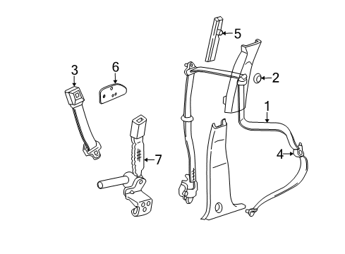 2007 Mercury Mountaineer Front Seat Belts Diagram