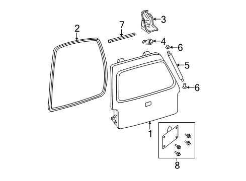 2005 Ford Expedition Gate & Hardware Diagram