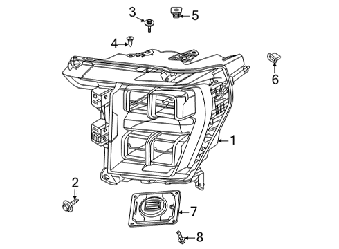 2022 Ford F-150 Headlamp Components Diagram 5 - Thumbnail