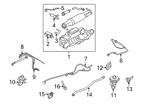 2005 Ford Five Hundred PCV Valve Diagram for 5R3Z-6A666-BA
