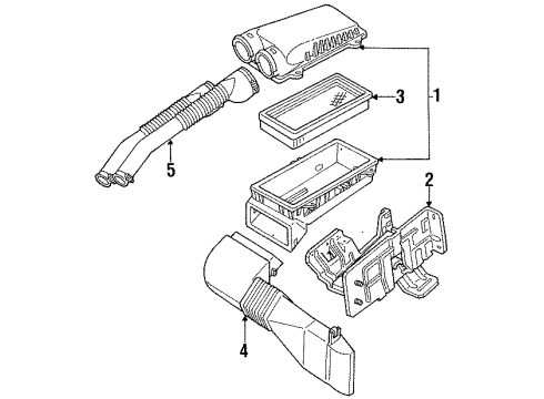1995 Ford F-150 Air Cleaner Assembly Diagram for F4TZ-9600-C