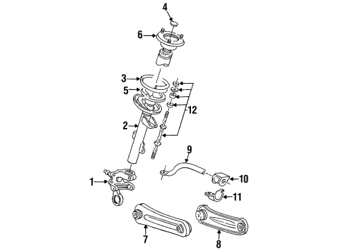 1998 Mercury Sable Rear Suspension Components, Stabilizer Bar Diagram 2 - Thumbnail
