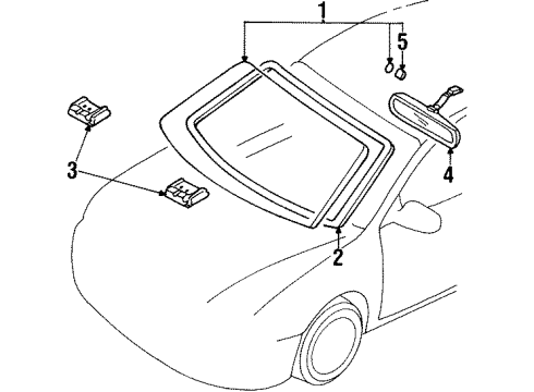 1999 Ford Escort Windshield Diagram for F8CZ-6303100-AB