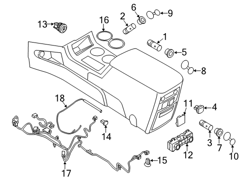 2015 Ford Flex Front Console, Rear Console Diagram 3 - Thumbnail