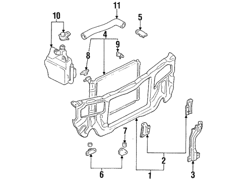 1993 Ford Escort Center Support Diagram for F1CZ-16747-A