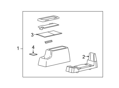 2006 Mercury Monterey Console Assembly, Black Diagram for 5F2Z-17045A36-CAA
