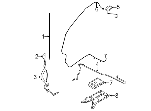2010 Mercury Mariner Antenna Cable Diagram for 8L8Z-18812-C
