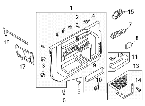 2021 Ford Bronco Interior Trim - Door Diagram