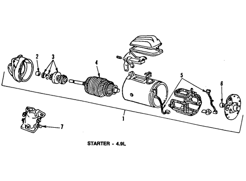 1990 Ford E-150 Econoline Starter Diagram 2 - Thumbnail