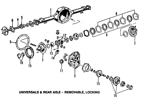 1987 Ford Bronco Rear Axle, Differential, Propeller Shaft Diagram 2 - Thumbnail