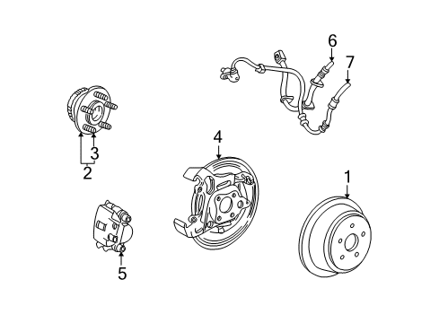 2005 Ford Freestar Backing Plate, Rear Passenger Side Diagram for 3F2Z-2C028-AA