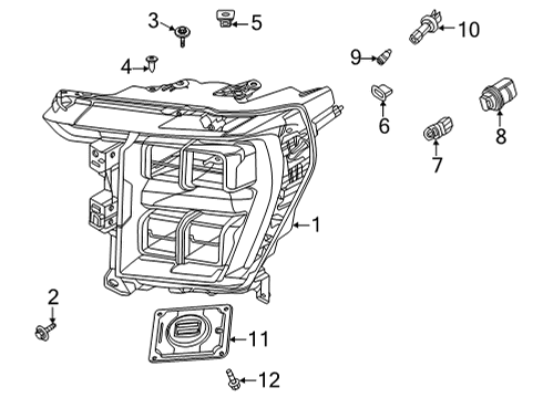 2022 Ford F-150 Headlamp Components Diagram 6 - Thumbnail