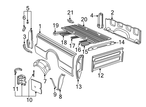 2006 Ford Ranger Front & Side Panels, Floor Diagram