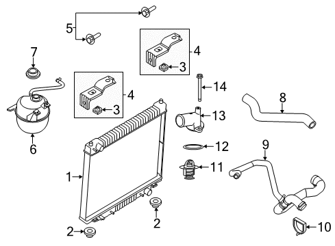 2008 Ford E-150 Radiator Assembly Diagram for 9C2Z-8005-A