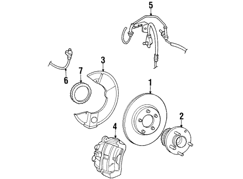 1995 Lincoln Continental Front Brakes Diagram